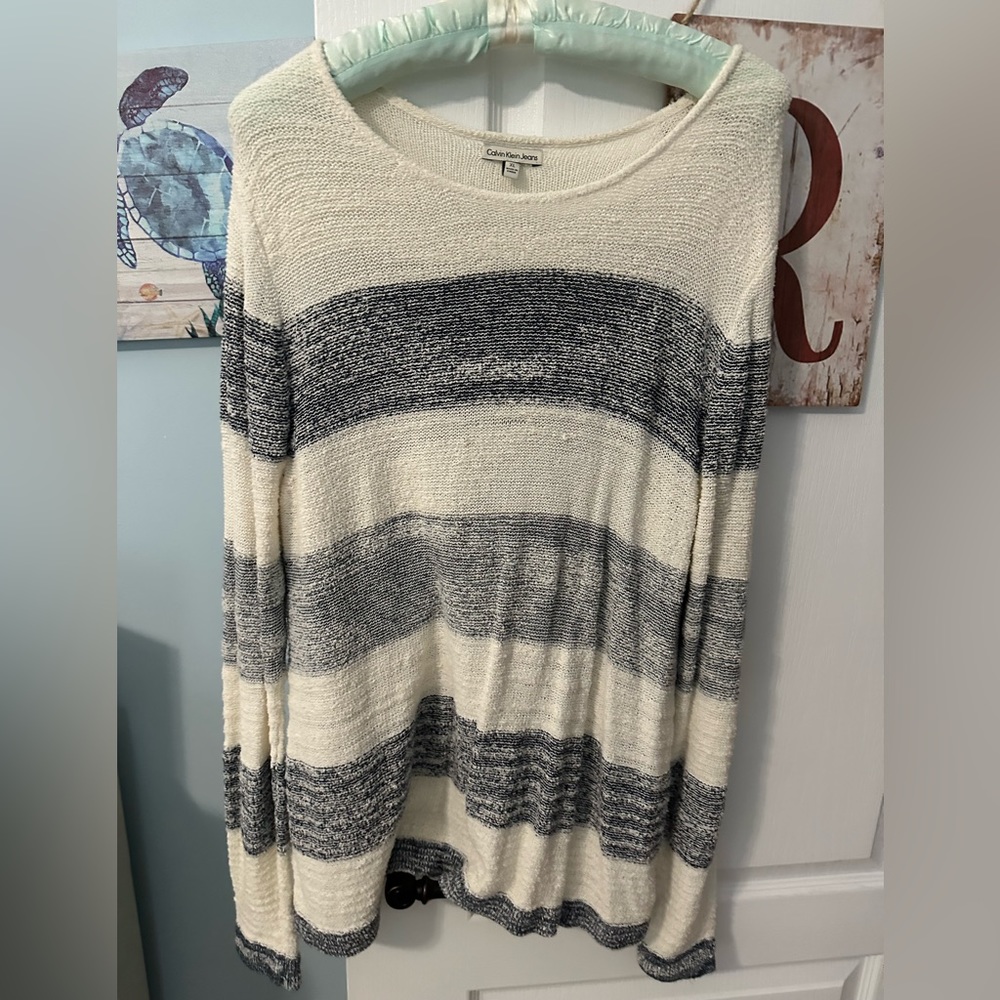 Calvin Klein Navy/White Sweater XL